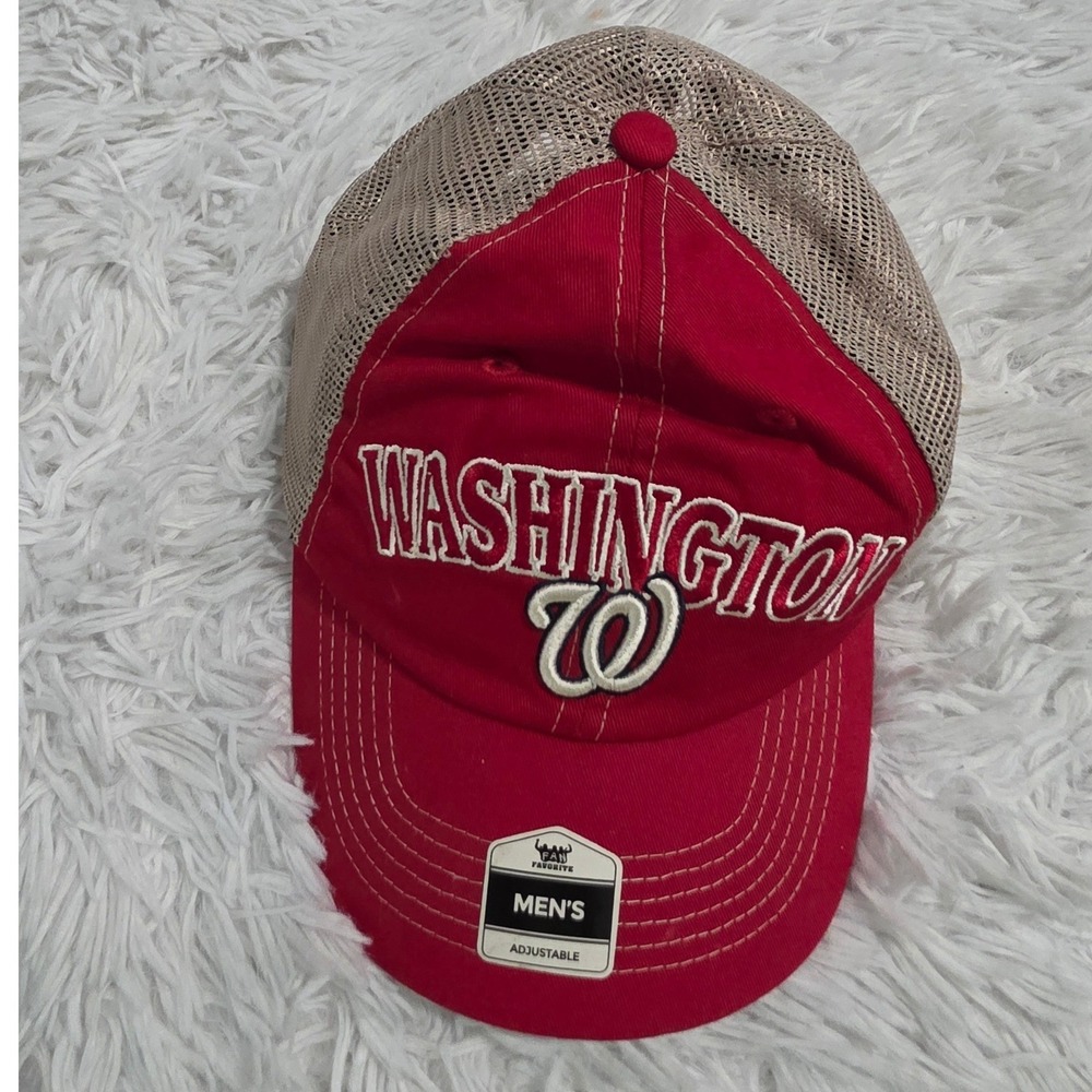 Washington Nationals MLB Trucker‎ Hat Red Tan Snapback